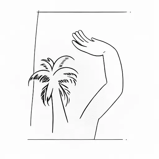 A Woman's Arm With A Palm Tree