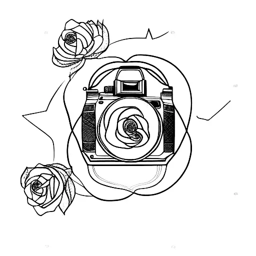 A Camera Lens With A Rose Inside Capturing Stars