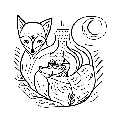 Mother And Young Fox