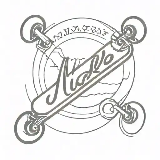 A Skateboard In The Midle Of A Circle Phrase