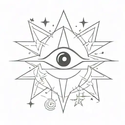 Evil Eye And Shooting Stars Shining