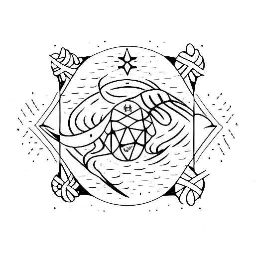 A Minimalist Representation Of The Scorpio Zodiac Sign With Elements Of The Night Sky