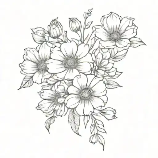 Cosmos And Rose Bouquet