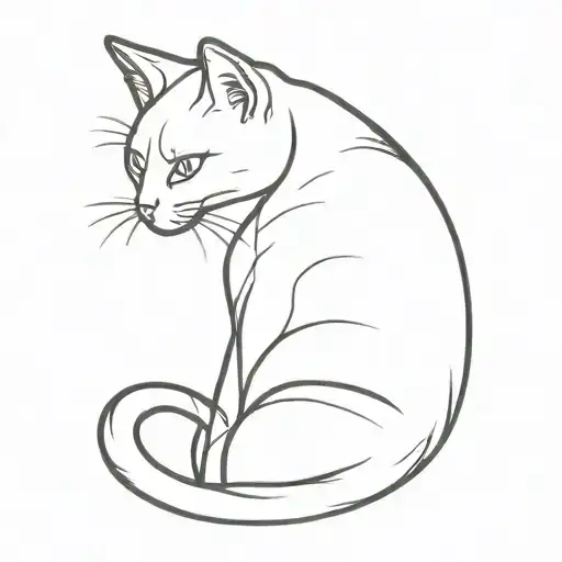 Black Cat Simple Outline