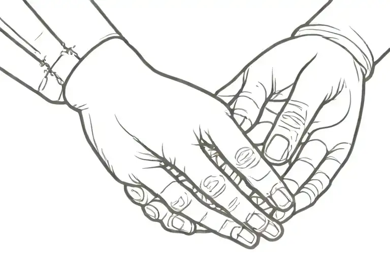 Baby Hand And Dad Hand Holding