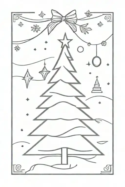 Christmas Tree Line Art