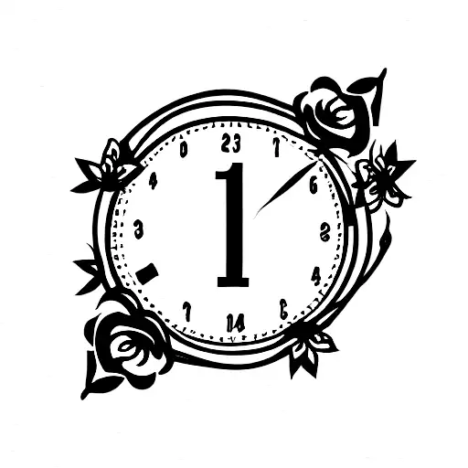 Number 14 In Roman Numerals With Flowers