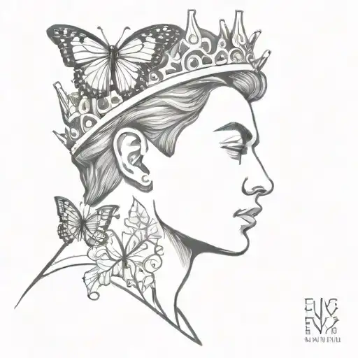 King That Had A Great Crown And Have Butterflies Wings On Back