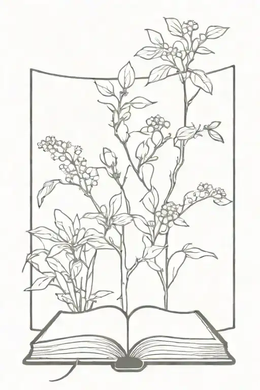 Open Book With Australian Native Plants Growing Out Of It