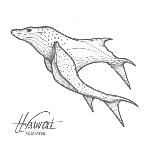 Hawaii Postal Stamp With Manta Ray Swimming Gracefully