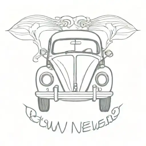 Letters Nwb As A Vw Beetle Car