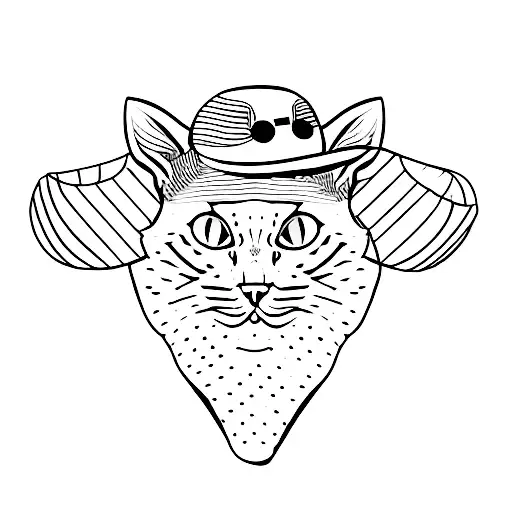 A Cat In A Cap On A Skateboard