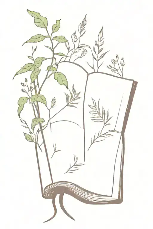 Open Book Lying Down With Australian Native Plants Growing Out Of It