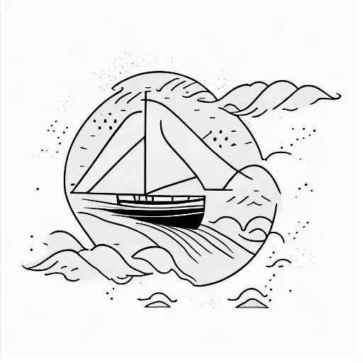 Boat In Water Heavy Storm