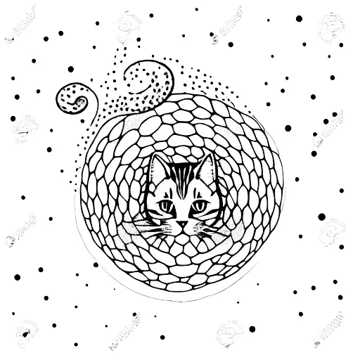 A Cat Curled Up On A Pile Of Books With A Galaxy Pattern As Its Fur