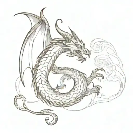 Dragon With Smoke Forming The Shape