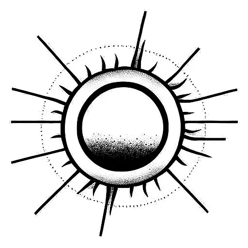 Sun Setting Over Water Showing Setting Lines