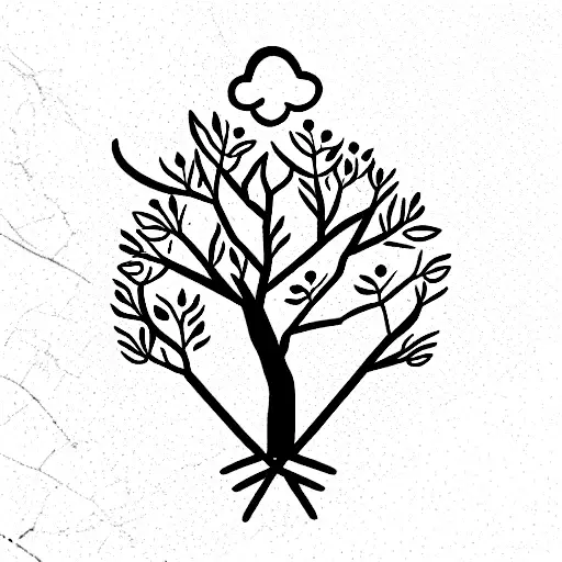 Deer Laying Under A Tree