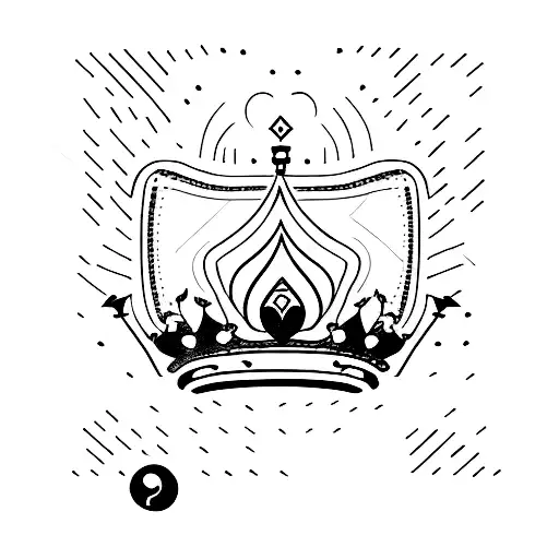 Lineal Woman Body Inside Queen Of Heart Card