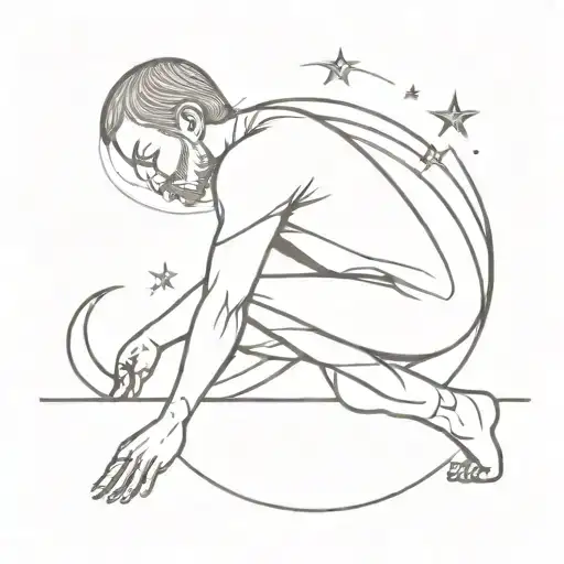 Man Bowing Down As The Sun Moon And 11 Stars