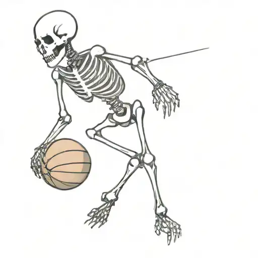 Skeleton Holding Basketball
