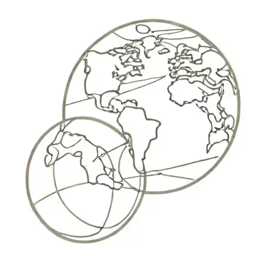 Continuous Line Earth Globe