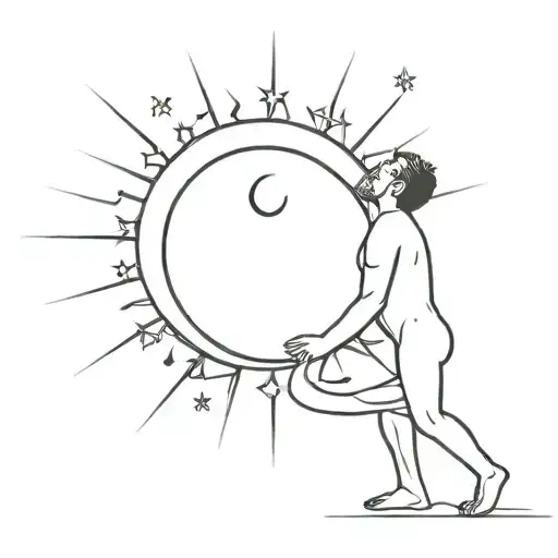 Man Bowing Down Under Sun Moon And 11 Stars