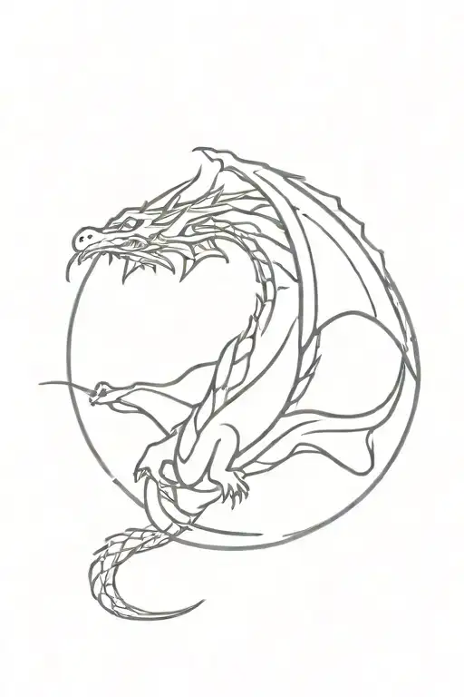 Dragon Flying Towards Atom