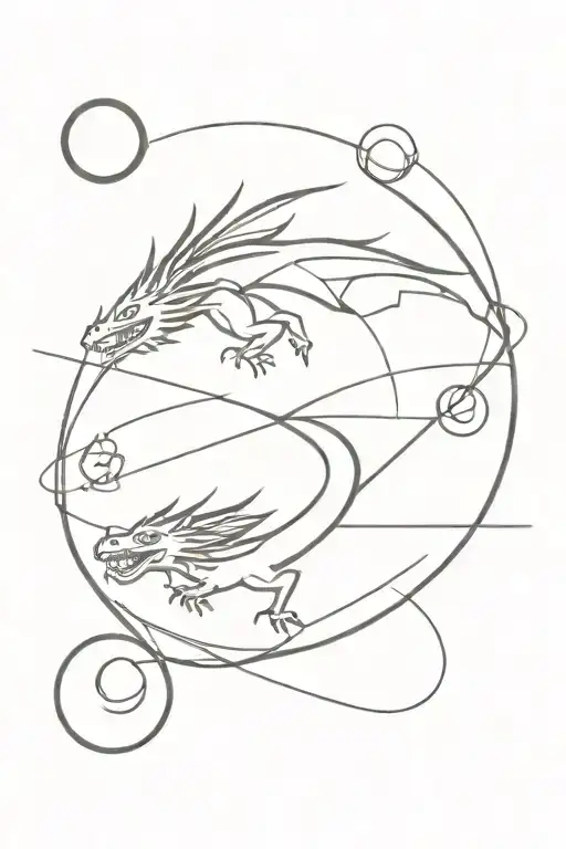Dragon Flying Chasing The Atom
