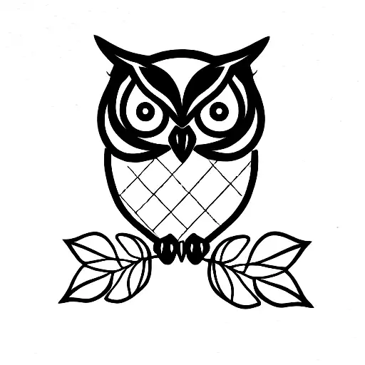 Owl With Leaves