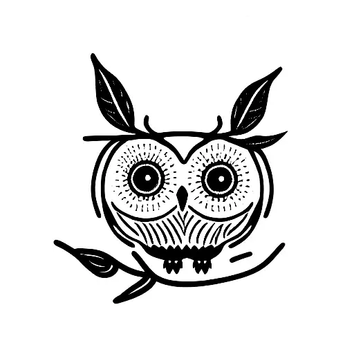 Owl With Leaves