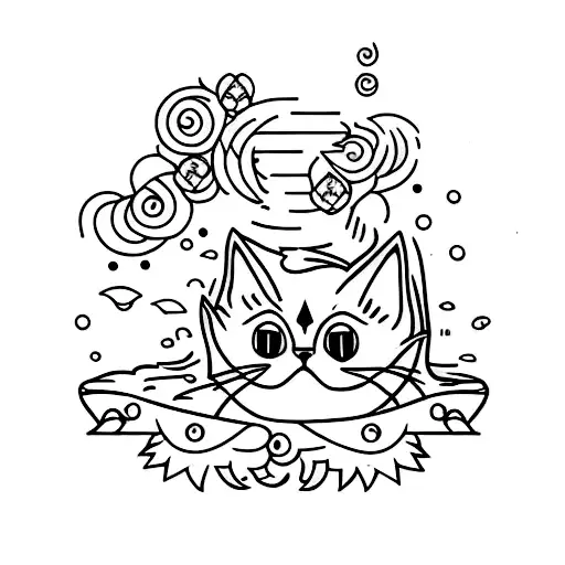 Cat Tattoo Which Is Strong And Cuye