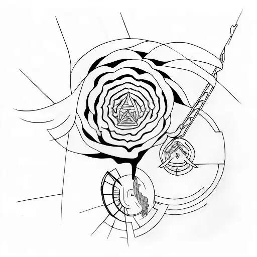 Incorporate Elements From The Album Cover Of 'Absolution' From Muse Into A Minimalist Tattoo Design