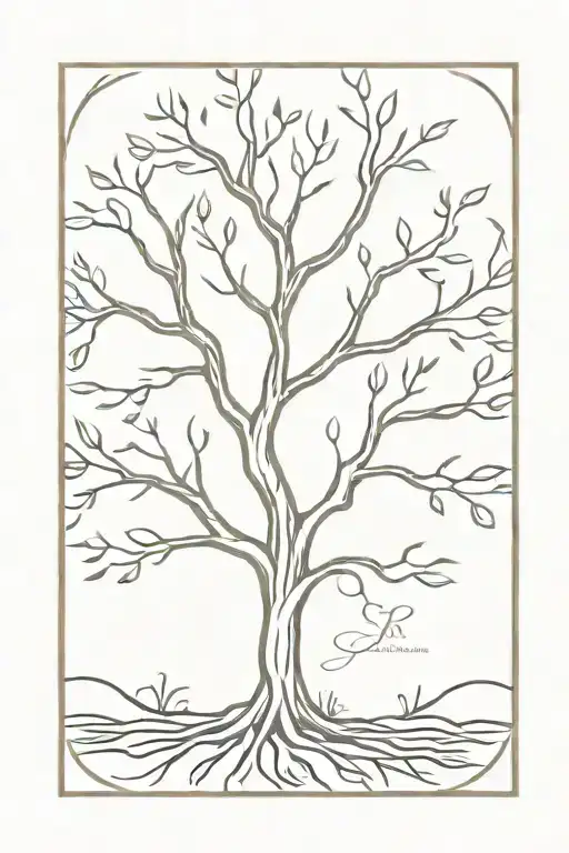 A Tree Of Life With My Family Initials S N And R