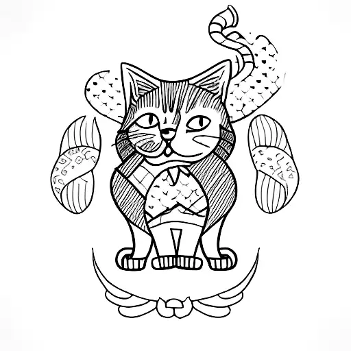 Cat Outline With Word Moose