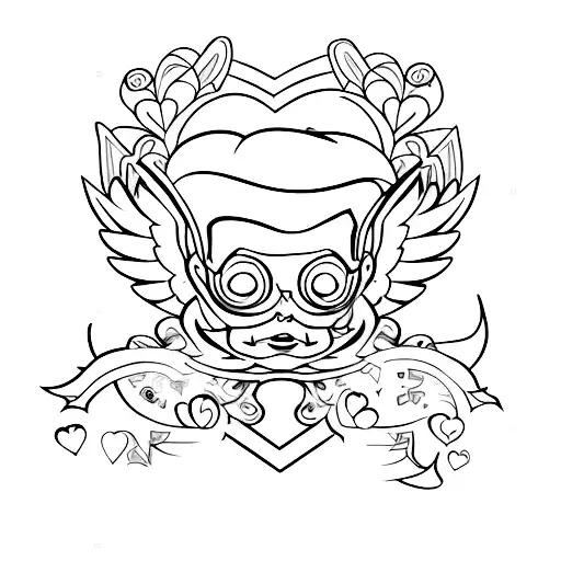 Edgy Cherub With Hearts