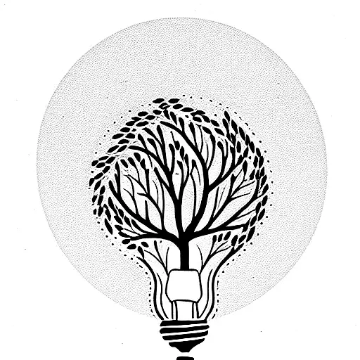Small Forest Inside A Lightbulb
