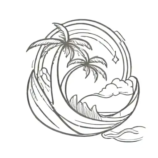 Palm Tree Wave Sun