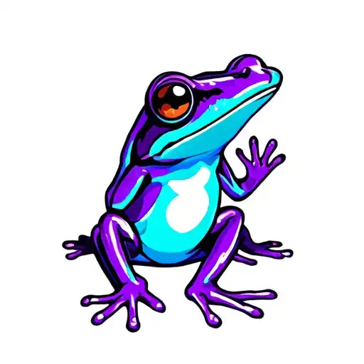 Purple And Teal Frog