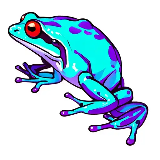 Purple And Teal Frog
