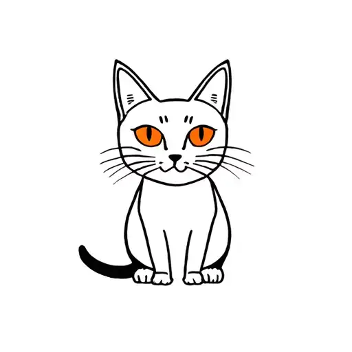 Black British Cat With Orange Eyes