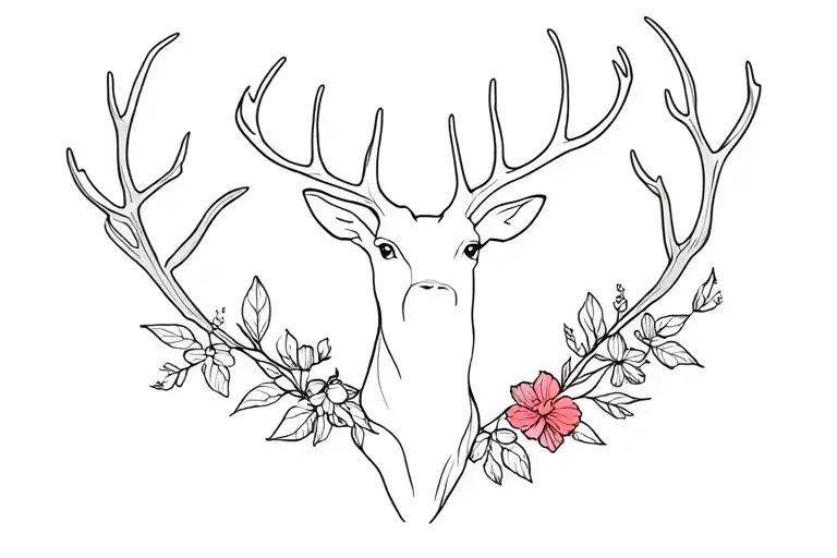 Deer Flowers Blooming