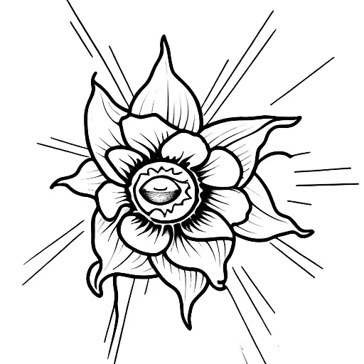 Daffodil With A Sun In The Behind