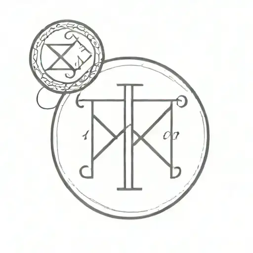 Circle Multiple Initials Cross Surrounded