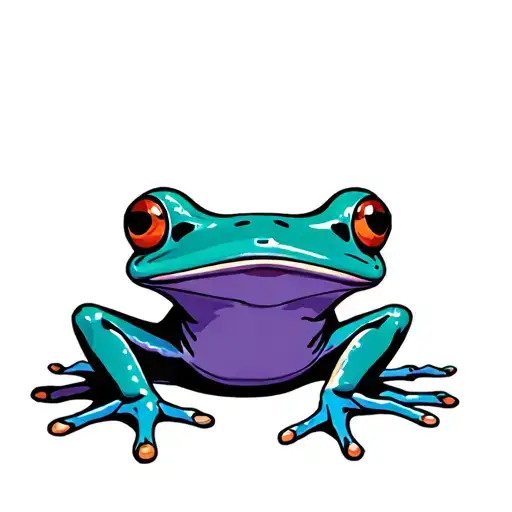 Purple And Teal Tree Frog