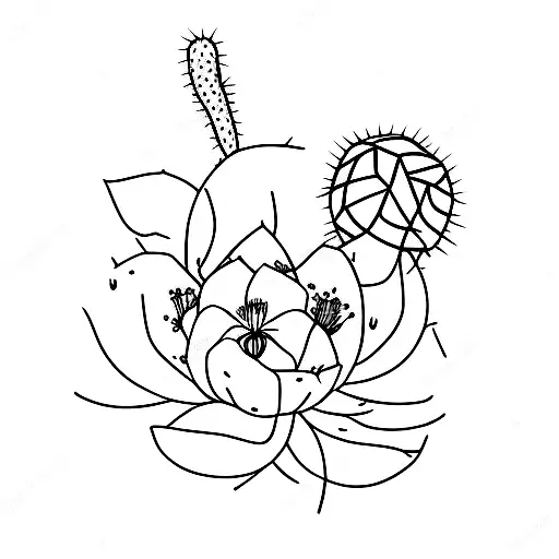 Cactus With Trilliums