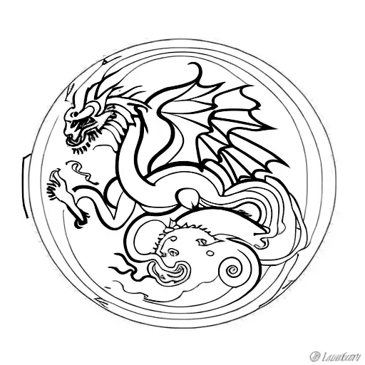 Virgo And Dragon With Alchemy Earth Symbol