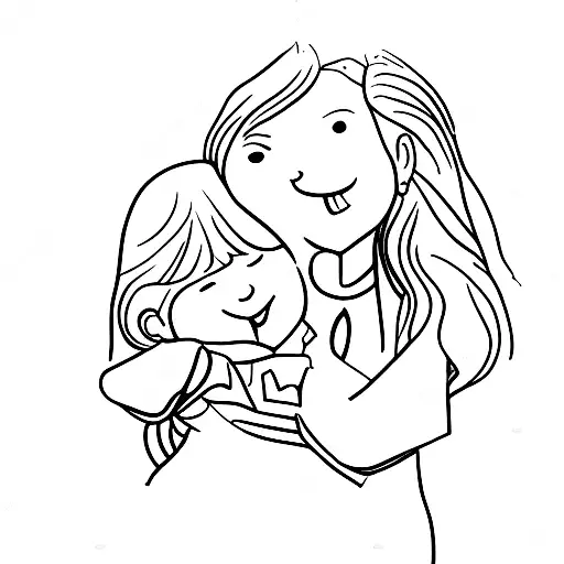 A Child With His Mother And Rather