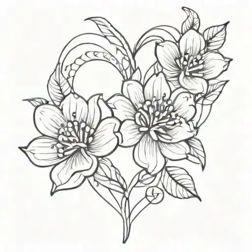 Heart Flower Intertwined