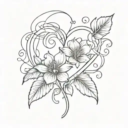 Small Heart Flower Intertwined